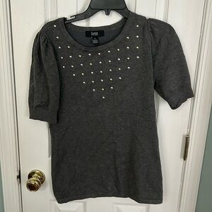 Love ever after grey crew neck soft with gold and silver studs